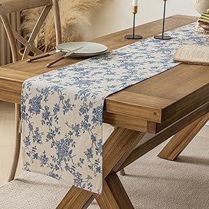 Pastoral Round Tablecloth - 60 Inch Dia. Table Cloth - Washable Table Cover with Dust-Proof Wrinkle Resistant for Restaurant, Picnic, Indoor and Outdoor Dining, Floral (Dark Blue)
