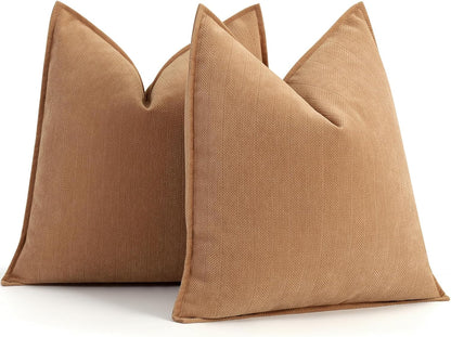 Rust Chenille Throw Pillow Covers