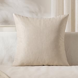 ANRODUO Pack of 2 Boho Decorative Throw Pillow Covers 18x18 Farmhouse Cushion Case Striped Chenille Pillow Cases Square Pillow Covers Accent Neutral Pillowcase for Sofa Couch Bed, Olive Green Stripe
