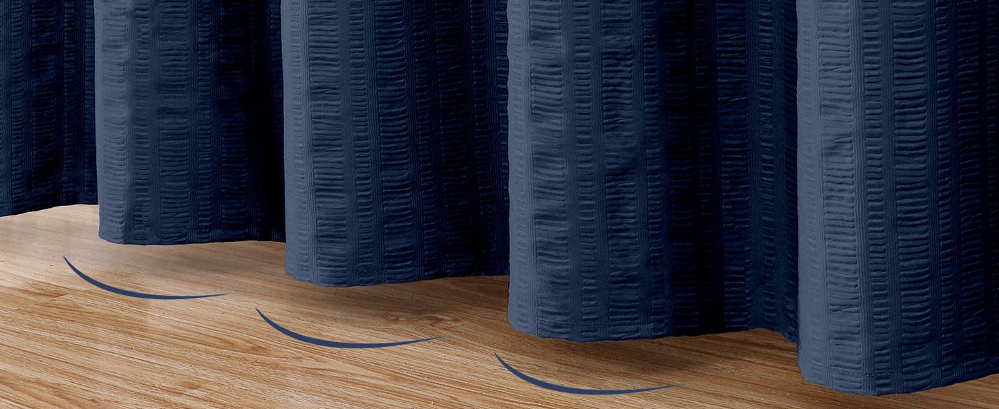Moga Navy Blue Fabric Shower Curtains for Bathroom - Blue Hotel Spa Polyester Cloth Bath Curtain with 12 Holes, 72x72, Machine Washable, Navy Blue