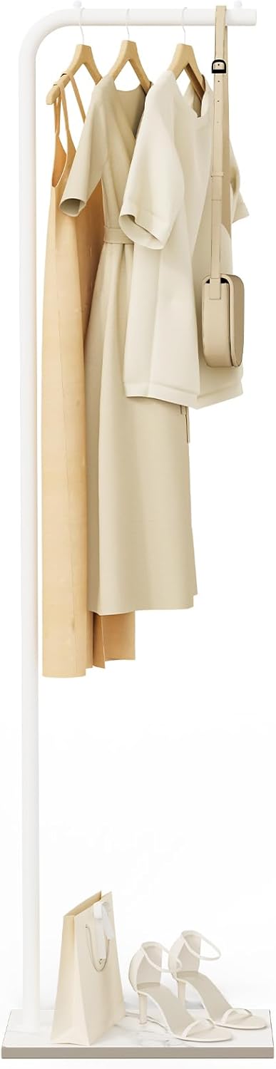 Metal Coat Rack Freestanding, Stable Clothing Rack with Rock Base, Coat Tree Suitable for Bedroom, Hallway, Office, 70.8 Inches High, Black