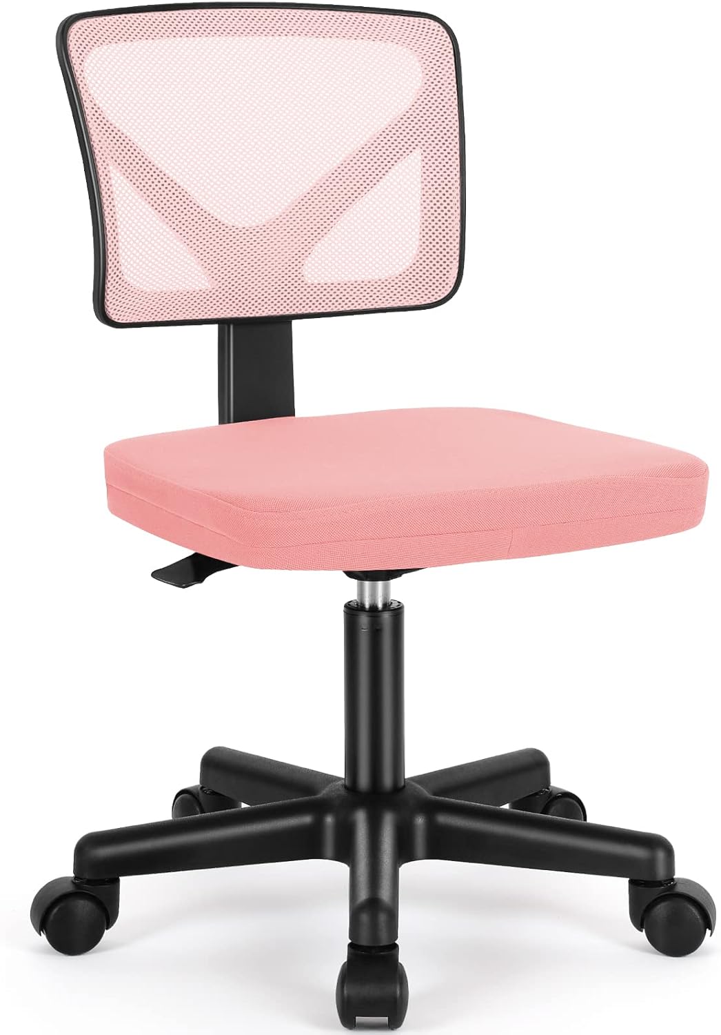 Small Office Desk Chair, Ergonomic Low-Back Mesh Rolling Work Swivel Chairs with Wheels, Armless Comfortable Seat Lumbar Support for Home, Bedroom, Study, Student, Adults,Classic Black