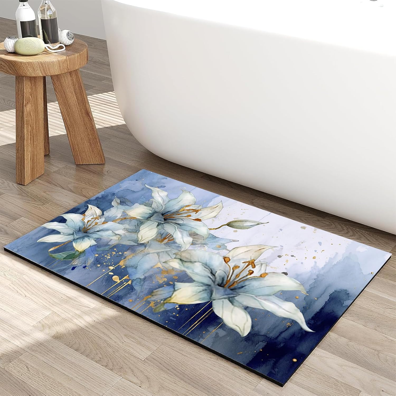Bath Mat, 3 x 5ft, Ultra Soft and Non-Slip Bathroom Rugs, Water Absorbent and Machine Washable Bath Rug for Bathroom, Shower, and Tub