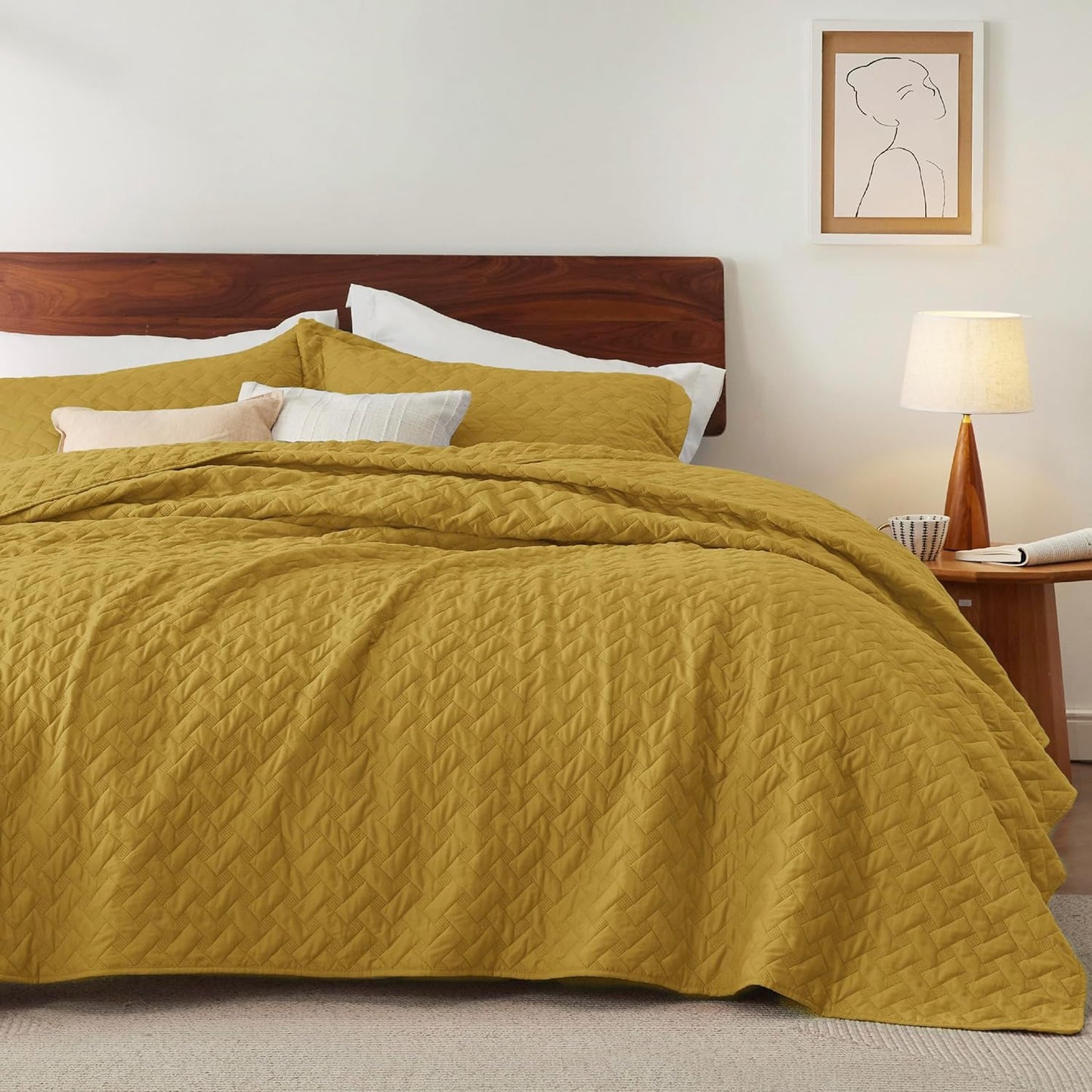 Quilts Queen Size - Grey Bedspreads Queen Size with Basket Weave Pattern, Soft Quilt Bedding Set, Lightweight Comforter Set Coverlet for All Seasons with 2 Pillow Shams (90" x 96") | Skin-Friendly Soft, All-Season Comfort, Breathable