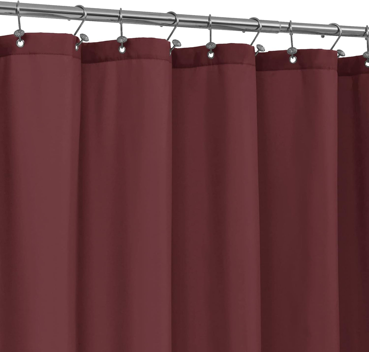 Waterproof Fabric Shower Curtain Soft Hotel Quality - 3 Magnets at Bottom, Premium Black Shower Curtain Liner for Bathroom, Light-Weight Cloth & Washable - 72x72, Black