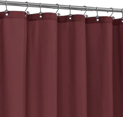 Waterproof Fabric Shower Curtain Soft Hotel Quality - 3 Magnets at Bottom, Premium Black Shower Curtain Liner for Bathroom, Light-Weight Cloth & Washable - 72x72, Black