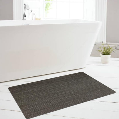 Bath Mat Rug, Quick Dry Super Absorbent Bathroom Mat, Non Slip Stain Resistant Bathroom Floor Mat Washable Ultra Thin Bathmat Fit Under Door for Shower Room, Dark Gray Stripe, 3ft x 5ft
