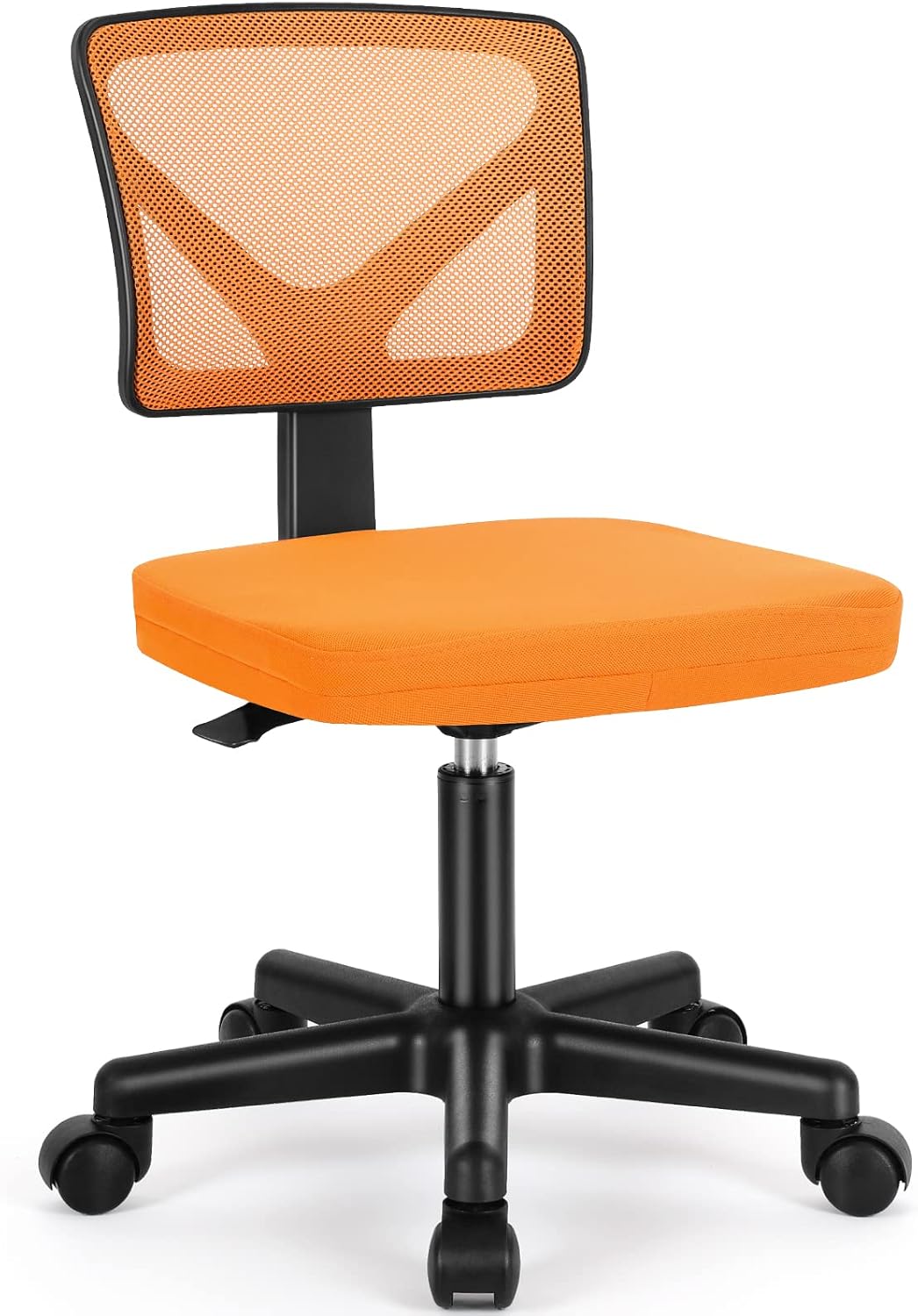 Small Office Desk Chair, Ergonomic Low-Back Mesh Rolling Work Swivel Chairs with Wheels, Armless Comfortable Seat Lumbar Support for Home, Bedroom, Study, Student, Adults,Classic Black