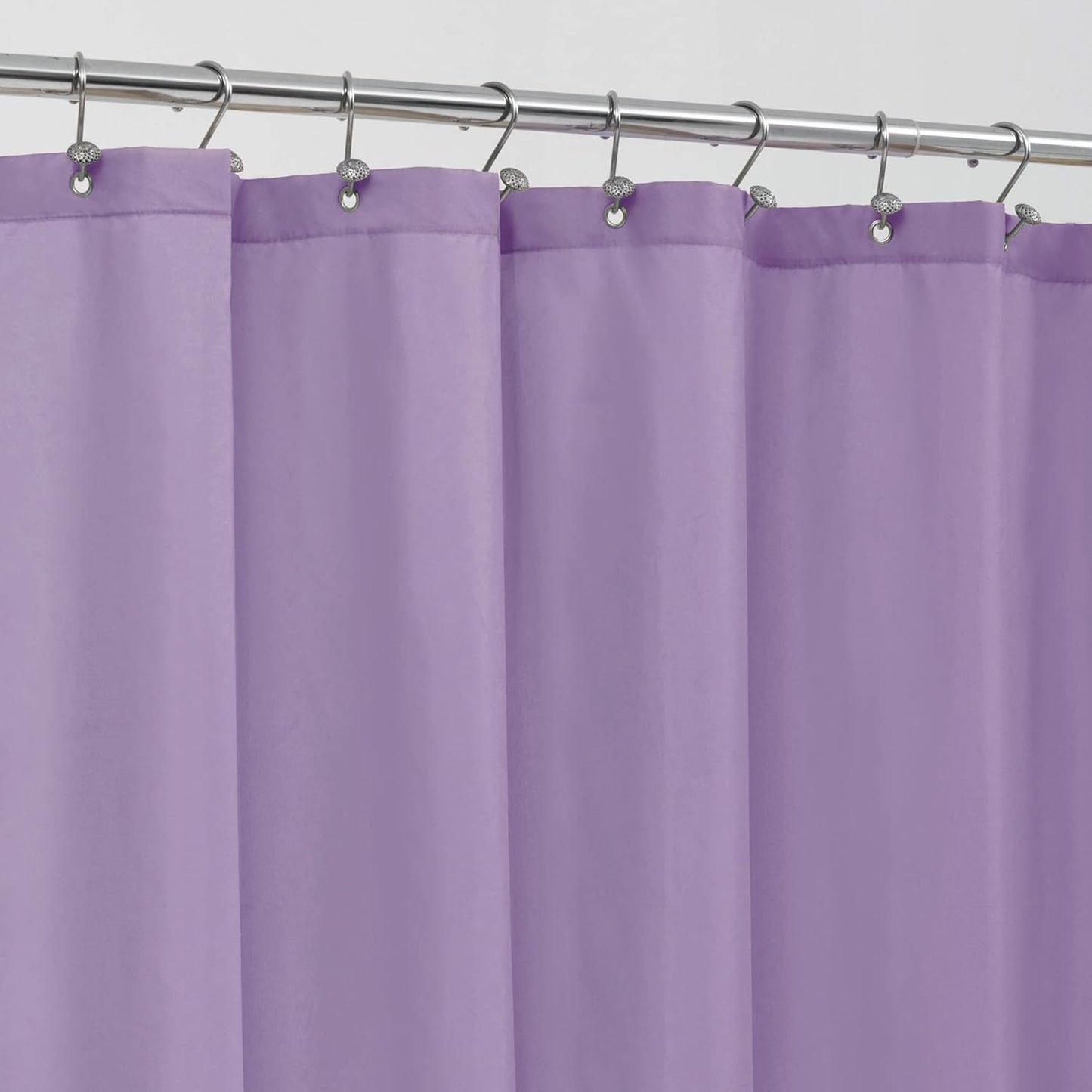 Waterproof Fabric Shower Curtain Soft Hotel Quality - 3 Magnets at Bottom, Premium Black Shower Curtain Liner for Bathroom, Light-Weight Cloth & Washable - 72x72, Black