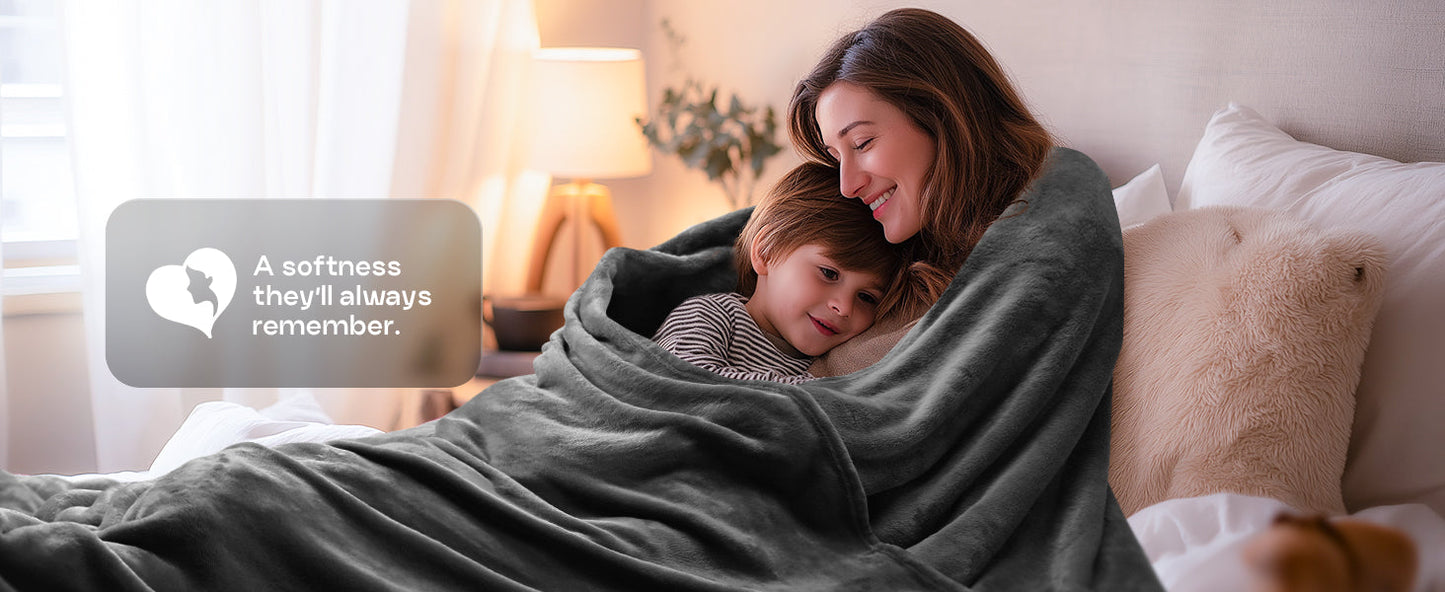 Bedding Fleece Blanket Queen Size Grey (90x90 Inches) Ultra Soft Warm Lightweight Microfiber Breathable Anti-Static Cozy Bed Blanket, All-Season Home Decor Gift for Men & Women
