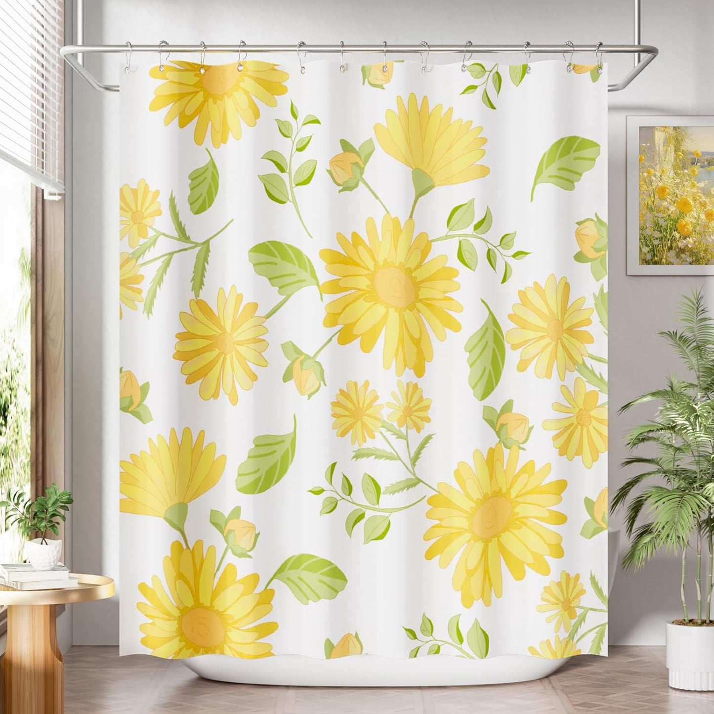 Shower Curtain, Washable Cloth Black Shower Curtain Sets with 12 Shower Curtain Hooks, Fabric Rustic Black and White Striped Curtain, Farmhouse Bathroom Curtains, 72x72 Inches