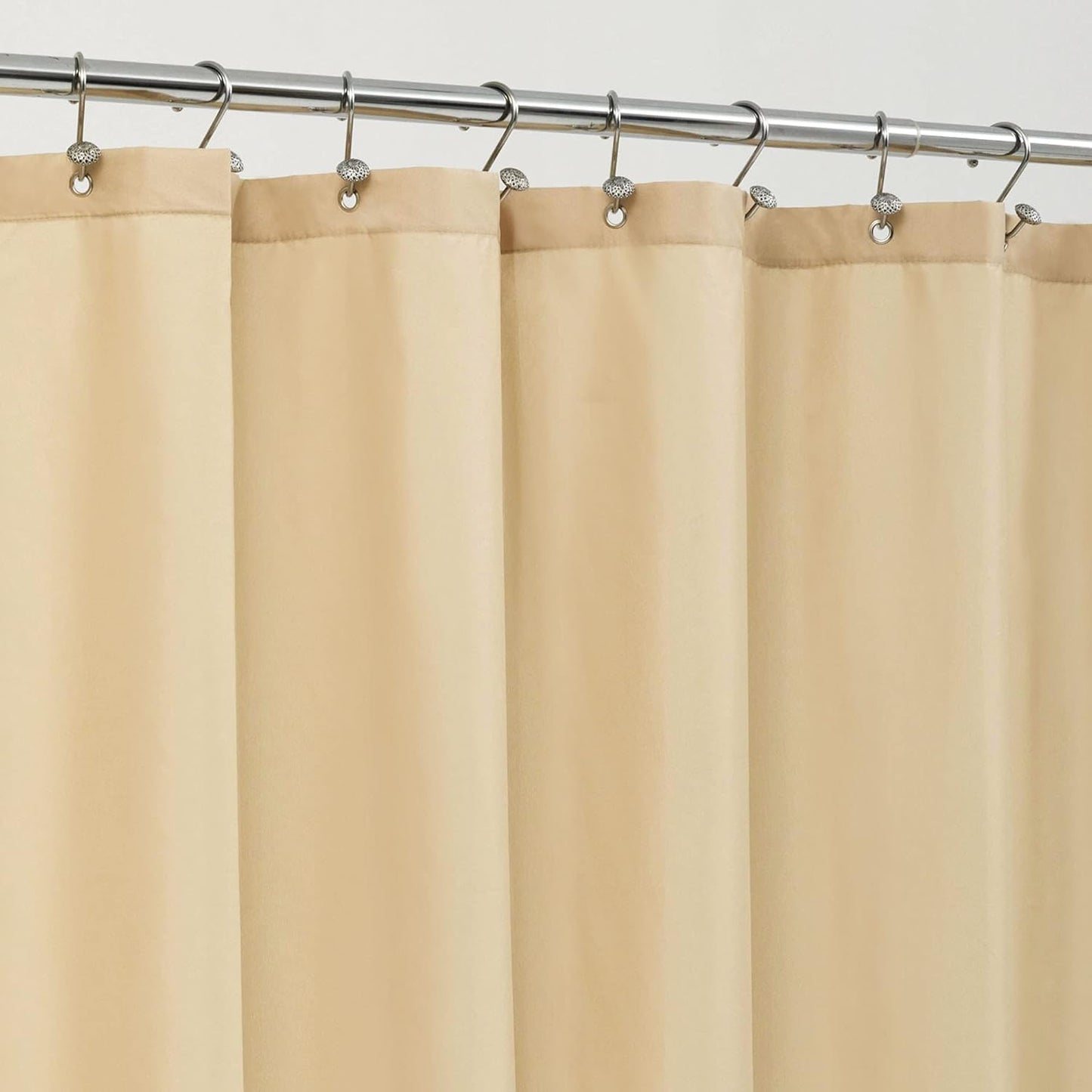 Waterproof Fabric Shower Curtain Soft Hotel Quality - 3 Magnets at Bottom, Premium Black Shower Curtain Liner for Bathroom, Light-Weight Cloth & Washable - 72x72, Black