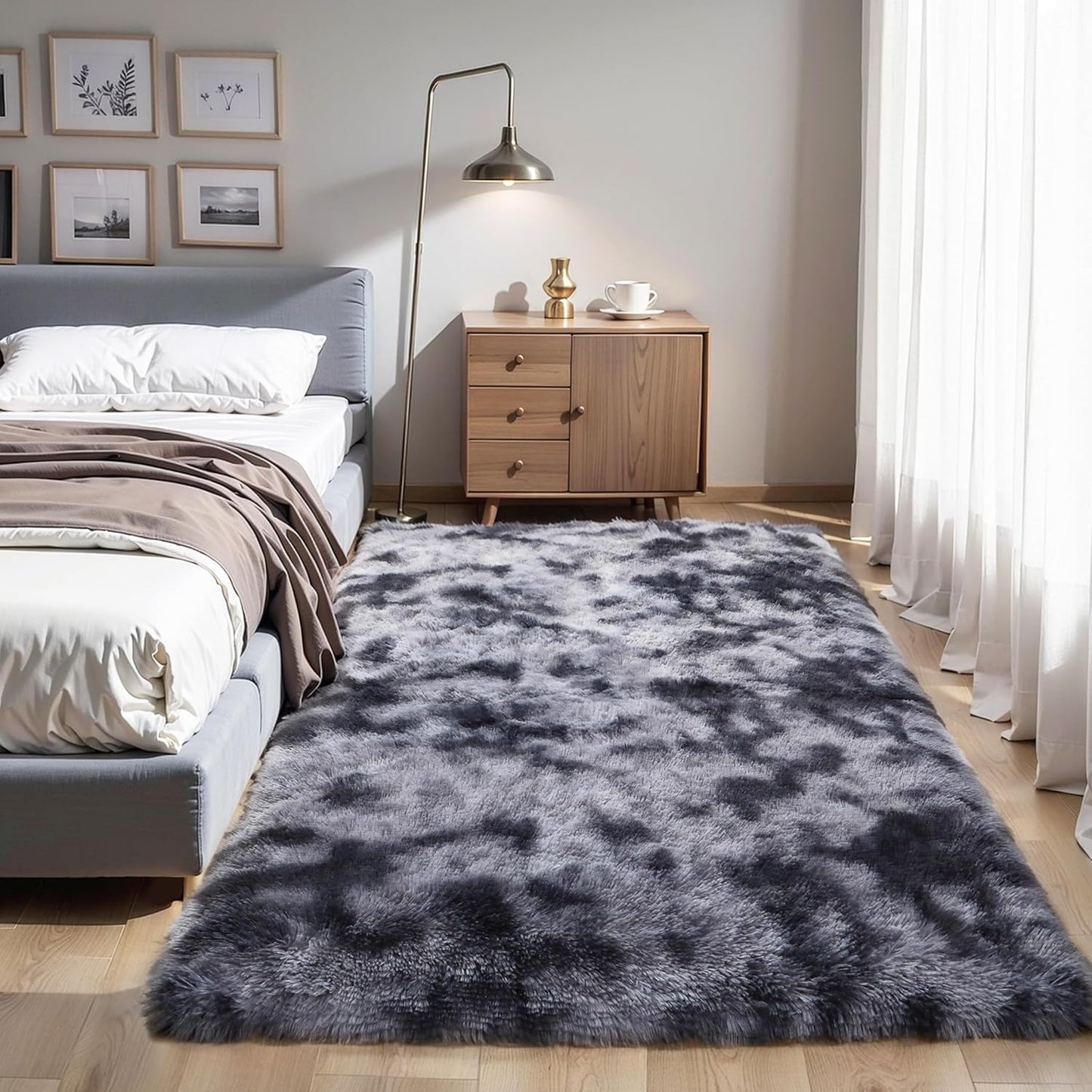 Pink Fluffy 4x6 Area Rugs for Bedroom Girls, Soft Washable Fuzzy Furry Shag Rug for Kids Room, Nursery, Dorm Decor, Cute Plush Carpet for Baby Toddler