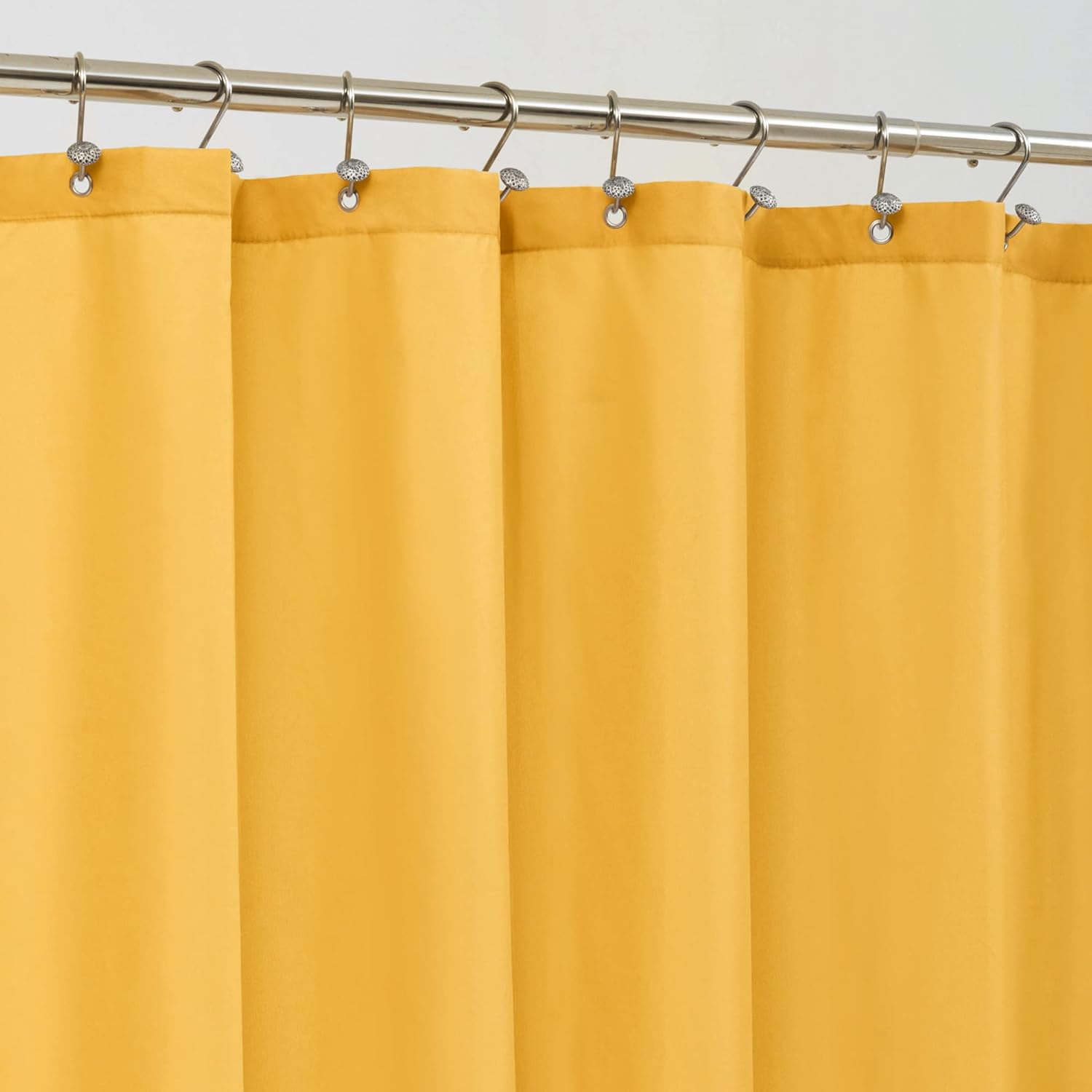 Waterproof Fabric Shower Curtain Soft Hotel Quality - 3 Magnets at Bottom, Premium Black Shower Curtain Liner for Bathroom, Light-Weight Cloth & Washable - 72x72, Black