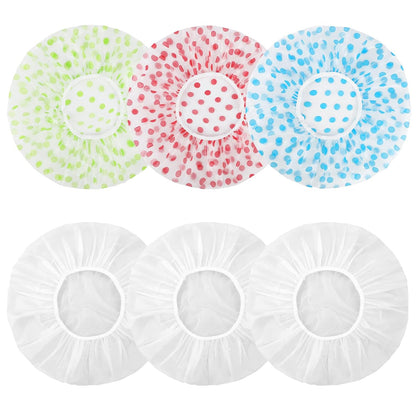 Shower Cap, 3 Pcs Waterproof Reusable Shower Caps Bath Hair Hat for Women Men Kids