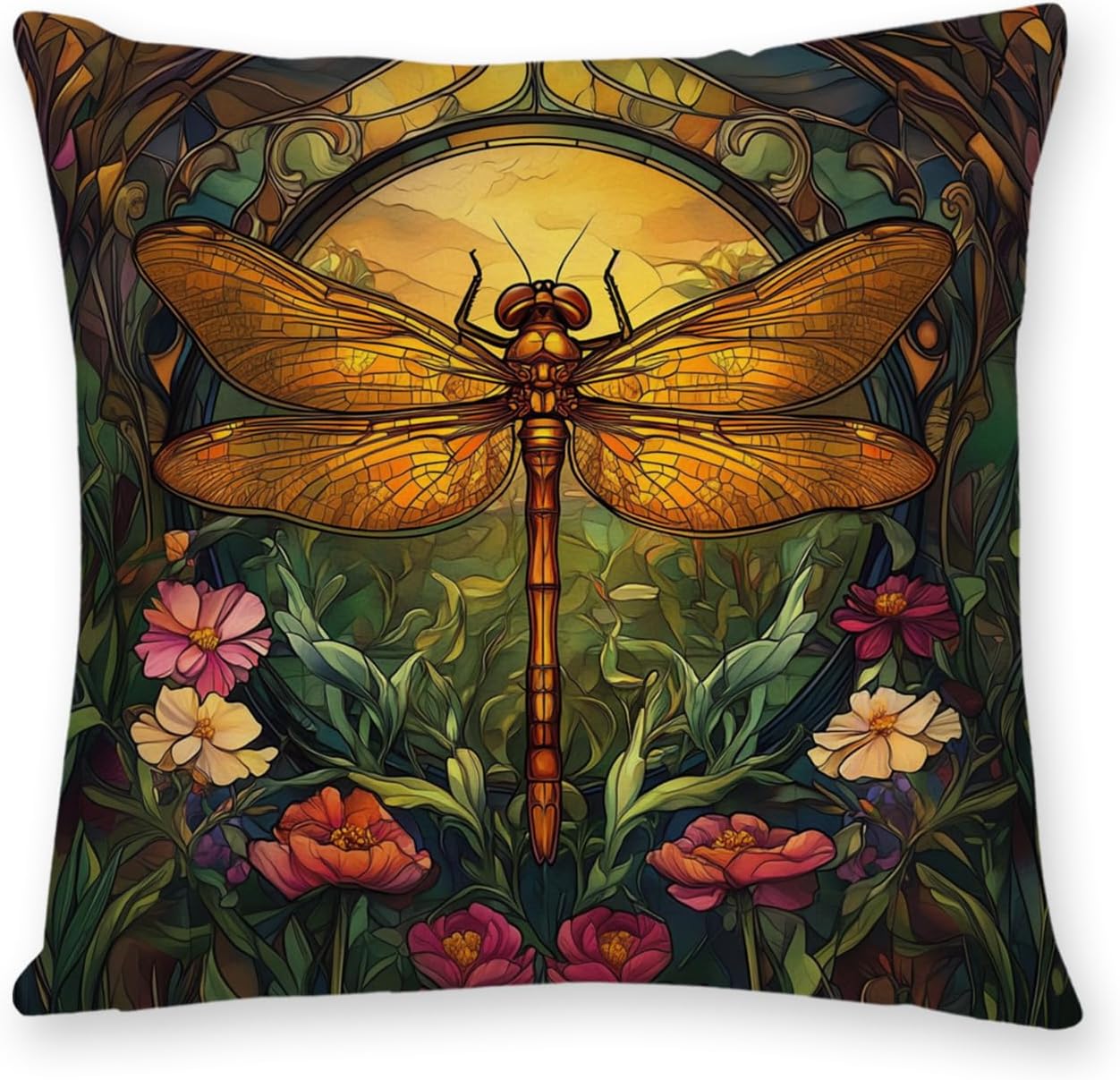 William Morris Abstract Vintage Print Floral Velvet Design Throw Pillow Covers Home Decor, Retro Art Decor Pillowcase Cushion Cover for Bed Sofa Living Room, Square 18x18inch (Black-Floral2)