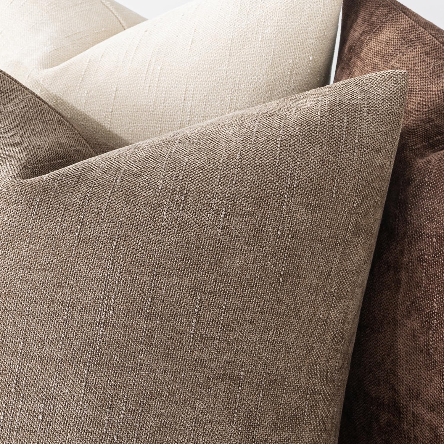 MIULEE Pack of 2 Decorative Throw Pillow Covers Soft Chenille Throw Pillows Solid Neutral Farmhouse Textured Cushion Covers for Couch Sofa Bedroom Living Room 20x20 Inch, Taupe Grey