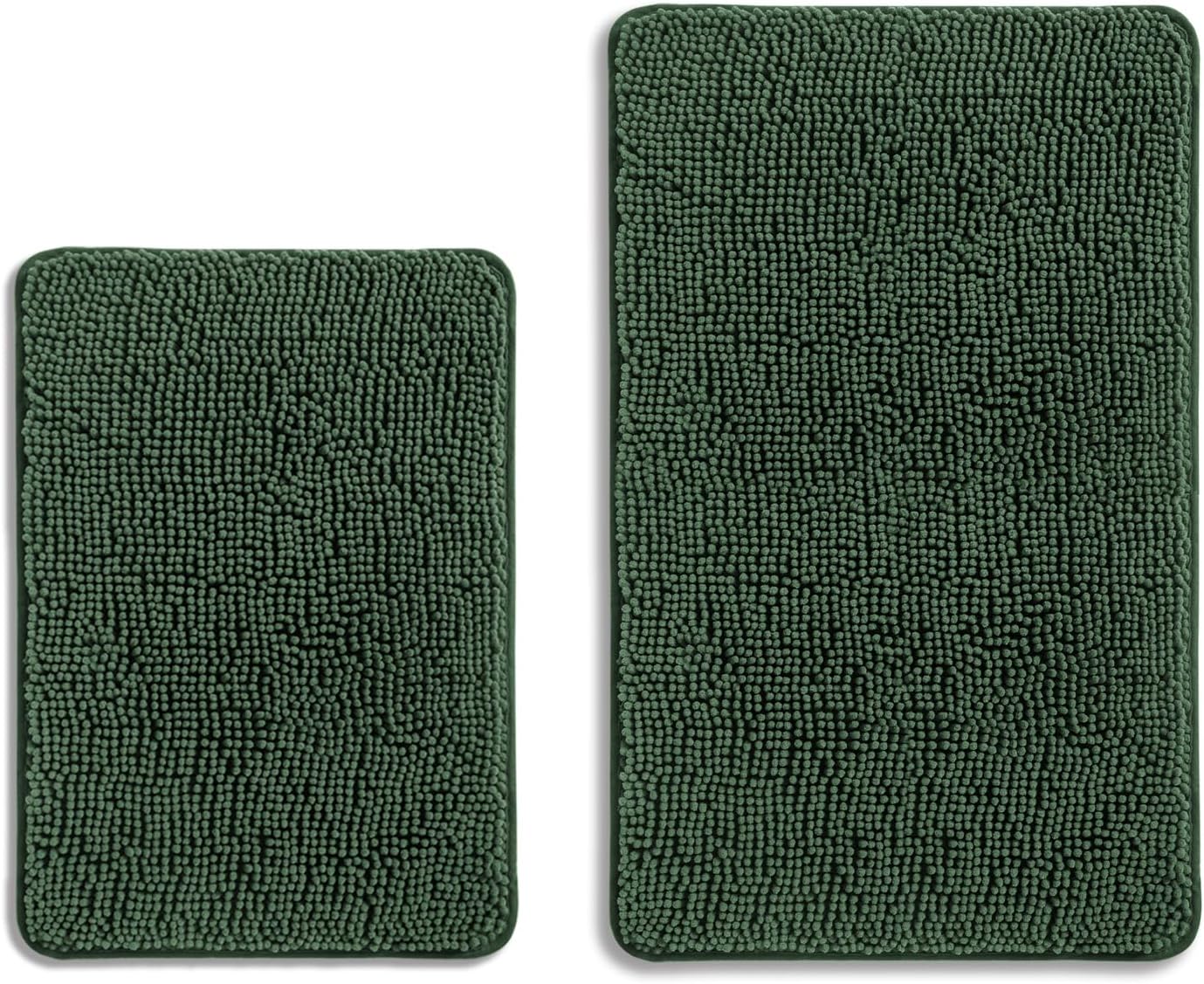 Bathroom Rugs 36 x 60 Inch – Extra Large Bath Mat | Absorbent and Washable Thick Chenille Bath Rugs Non-Slip Runner Rug for Bathroom, Shower, Tub(Gray)