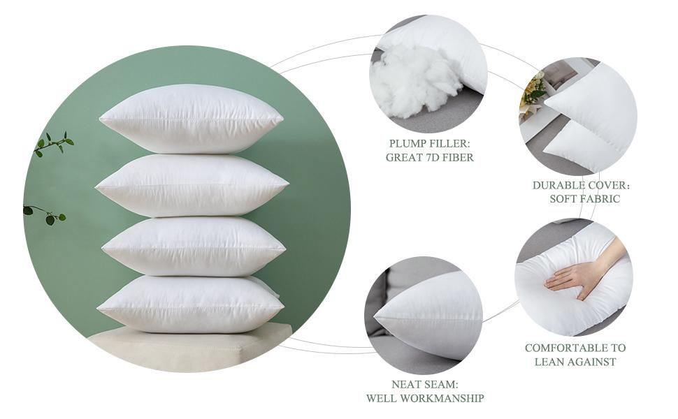 MIULEE Throw Pillow Insert Premium Pillow Stuffer Sham Rectangle for Decorative Cushion Bed Couch Sofa 12x20 Inch