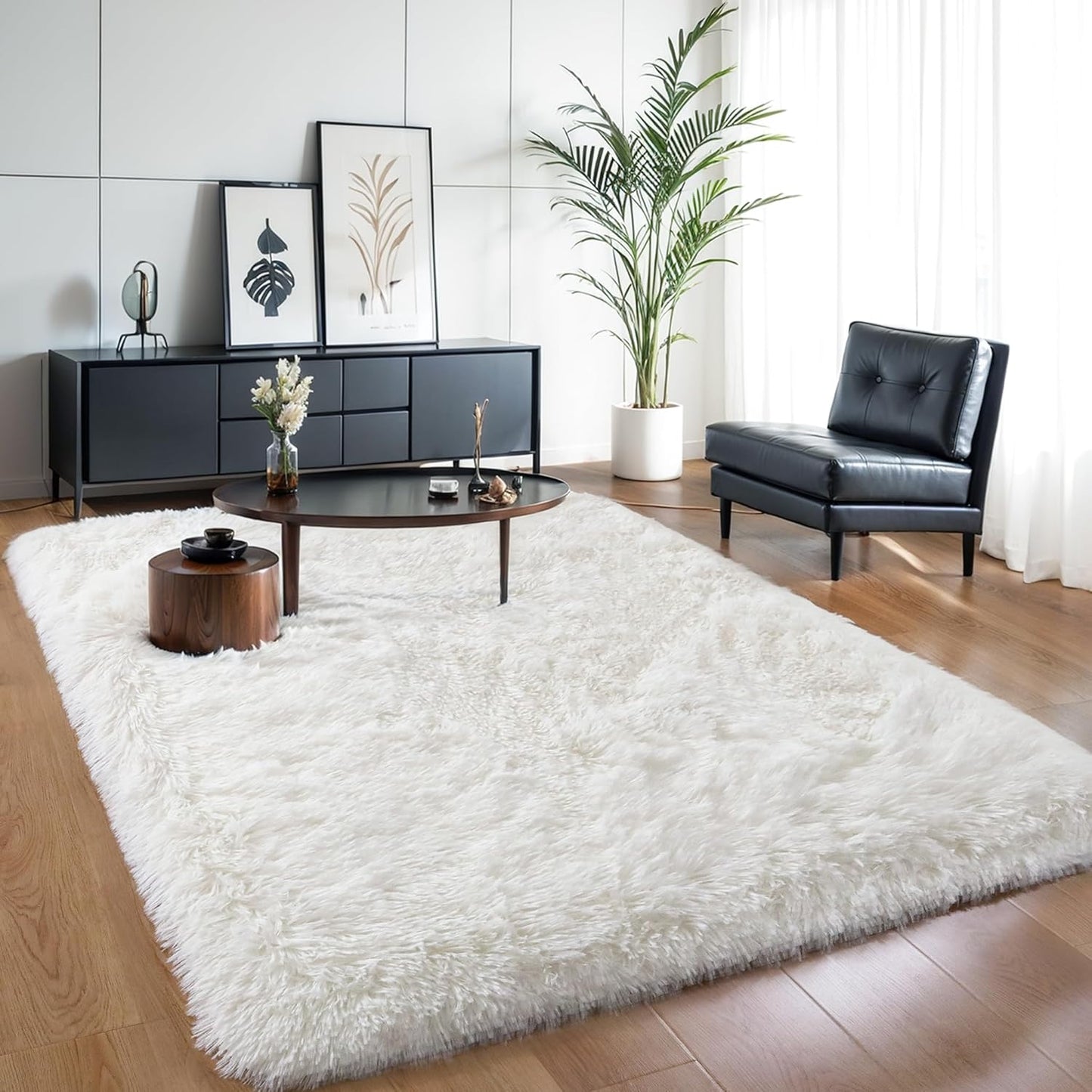 Pink Fluffy 4x6 Area Rugs for Bedroom Girls, Soft Washable Fuzzy Furry Shag Rug for Kids Room, Nursery, Dorm Decor, Cute Plush Carpet for Baby Toddler