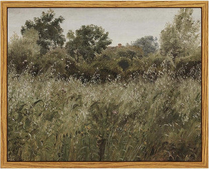Framed Canvas Wall Art, Meadow with Flowers Painting, Landscape for Living Room, Bedroom, Home, Bathroom Decor, 8x10