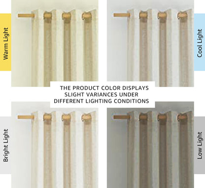 Natural Linen Curtains 84 inch Long 2 Panels Set, Grommet Top Thick Linen Burlap Semi Sheer Vertical Drapes Privacy Assured with Light Filtering for Bedroom/Living Room, W55 x L84