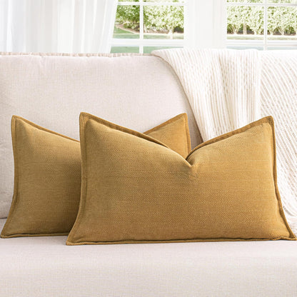 Rust Chenille Throw Pillow Covers