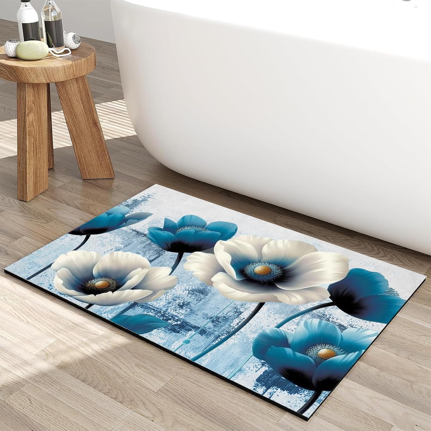 Bath Mat, 3 x 5ft, Ultra Soft and Non-Slip Bathroom Rugs, Water Absorbent and Machine Washable Bath Rug for Bathroom, Shower, and Tub