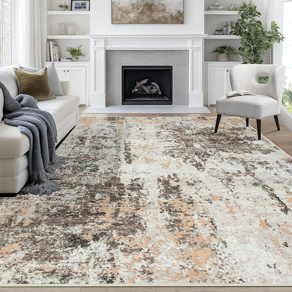 8x10 Area Rugs for Living Room Rug Washable: Abstract Large Rug for Dining Room Bedroom Carpet Non Slip 8 by 10 Indoor Modern Nursery Home Office Blue Grey