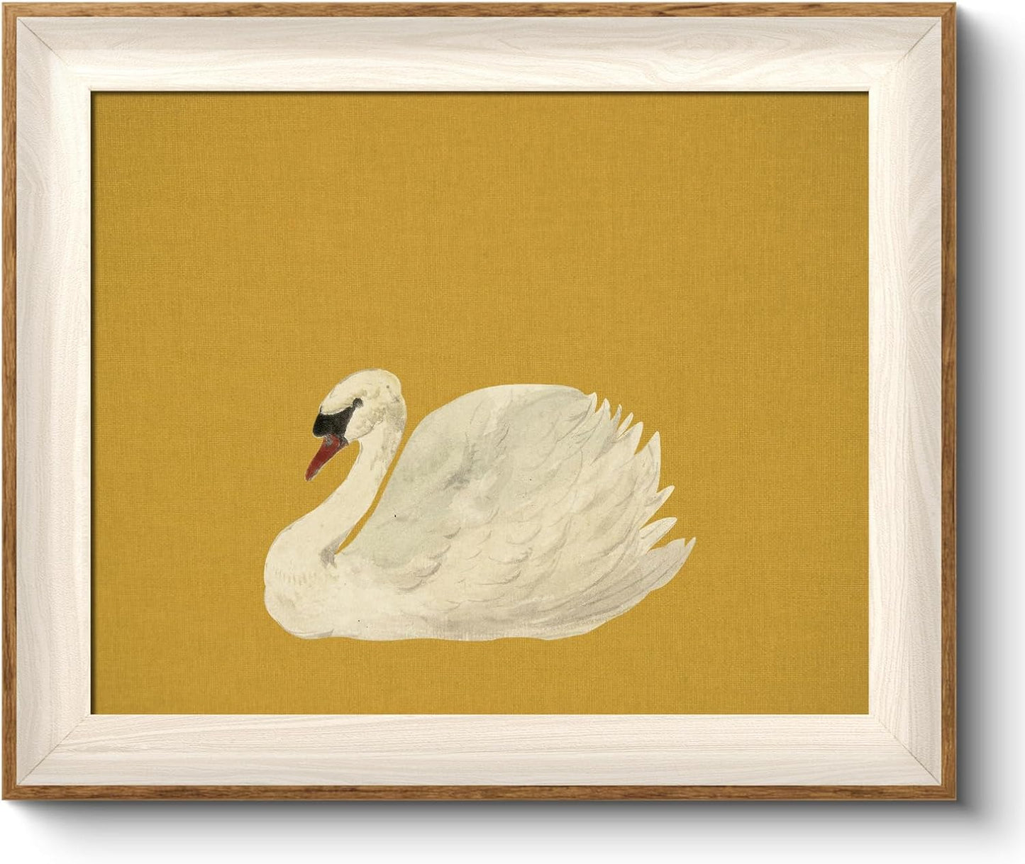 Framed Wall Art for Living Room, Swan Art Canvas Prints, Vintage Home Decor, Animals Painting Picture, Bathroom Wall Decor Gifts for Friends or Family - 12L x 10W