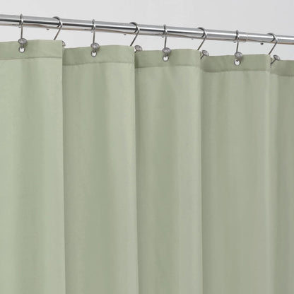 Waterproof Fabric Shower Curtain Soft Hotel Quality - 3 Magnets at Bottom, Premium Black Shower Curtain Liner for Bathroom, Light-Weight Cloth & Washable - 72x72, Black