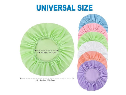6 PCS Shower Caps for Women, Double Side Waterproof Shower Cap, Reusable Elastic Bath Caps for Shower, EVA Bathing Shower Caps, Bath Hair Caps - Candy Color