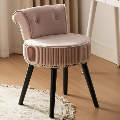 Chair with Adjustable Backrest Makeup Vanity Stool with Back Multifunction Armless Chair for Dressing Home Office Kitchen Dinning Room and Living Room (Velvet White)
