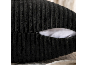 MIULEE Black Decorative Throw Pillow Covers 18x18 Inch for Couch Bed Sofa Pack of 2 Boho Farmhouse Throw Pillows Soft Cross Corduroy Patchwork Textured Cushion Cases