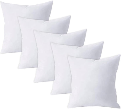 QUBA LINEN 18 x 18 Throw Pillow Insert - Pack of 2 White, Down Alternative Pillow Inserts for Decorative Pillow Covers, Throw Pillows for Bed, Couch Pillows for Living Room (Pack of 2)