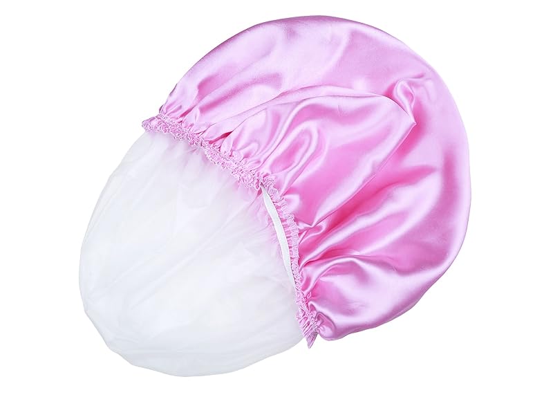 Shower Caps for Women, 4 PCS Elastic and Reusable Bath Caps, Double Waterproof Layers Shower Cap, Bathing Shower Caps, Environmental Protection Hair Bath Hat - Solid Color