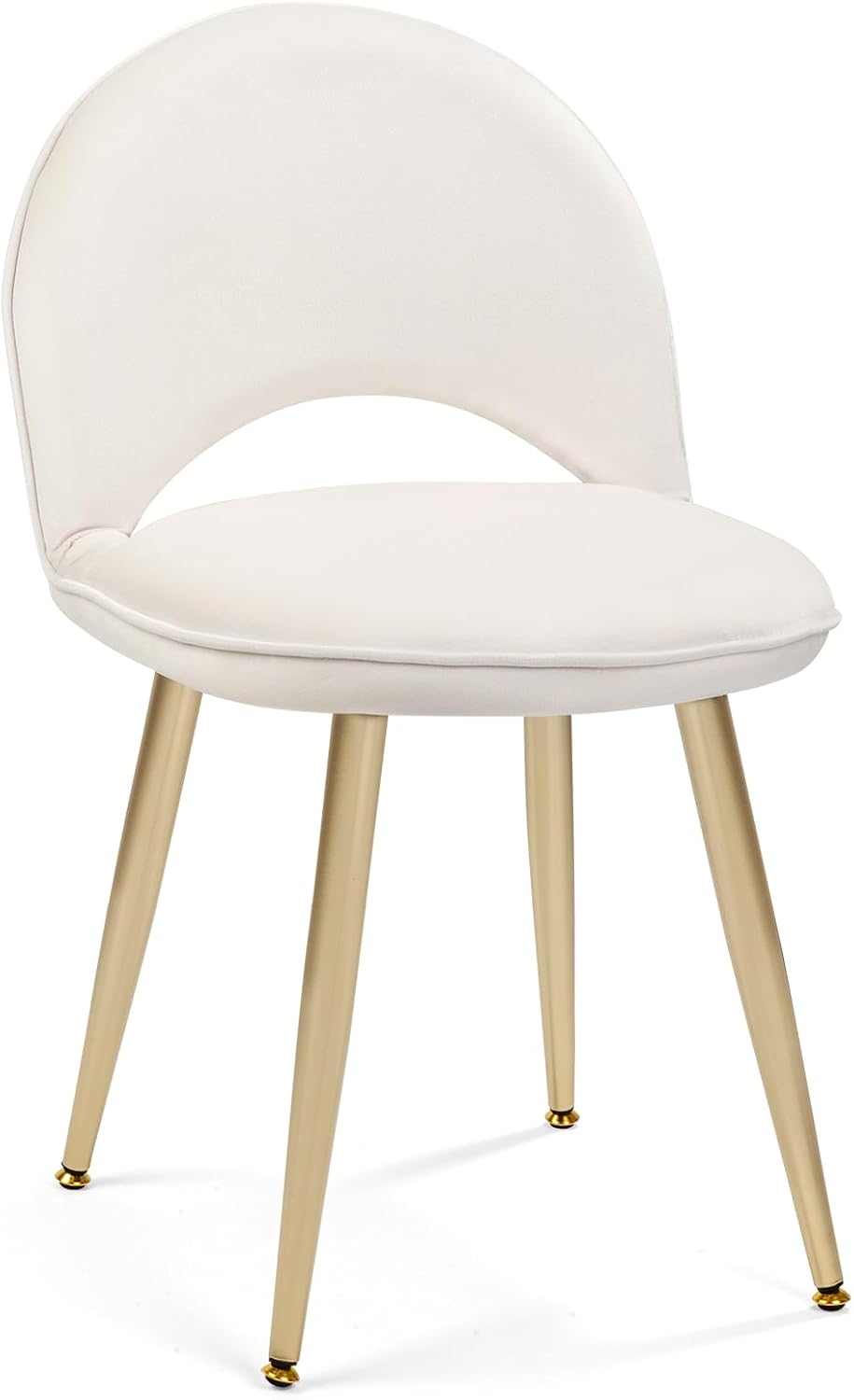 Chair with Adjustable Backrest Makeup Vanity Stool with Back Multifunction Armless Chair for Dressing Home Office Kitchen Dinning Room and Living Room (Velvet White)