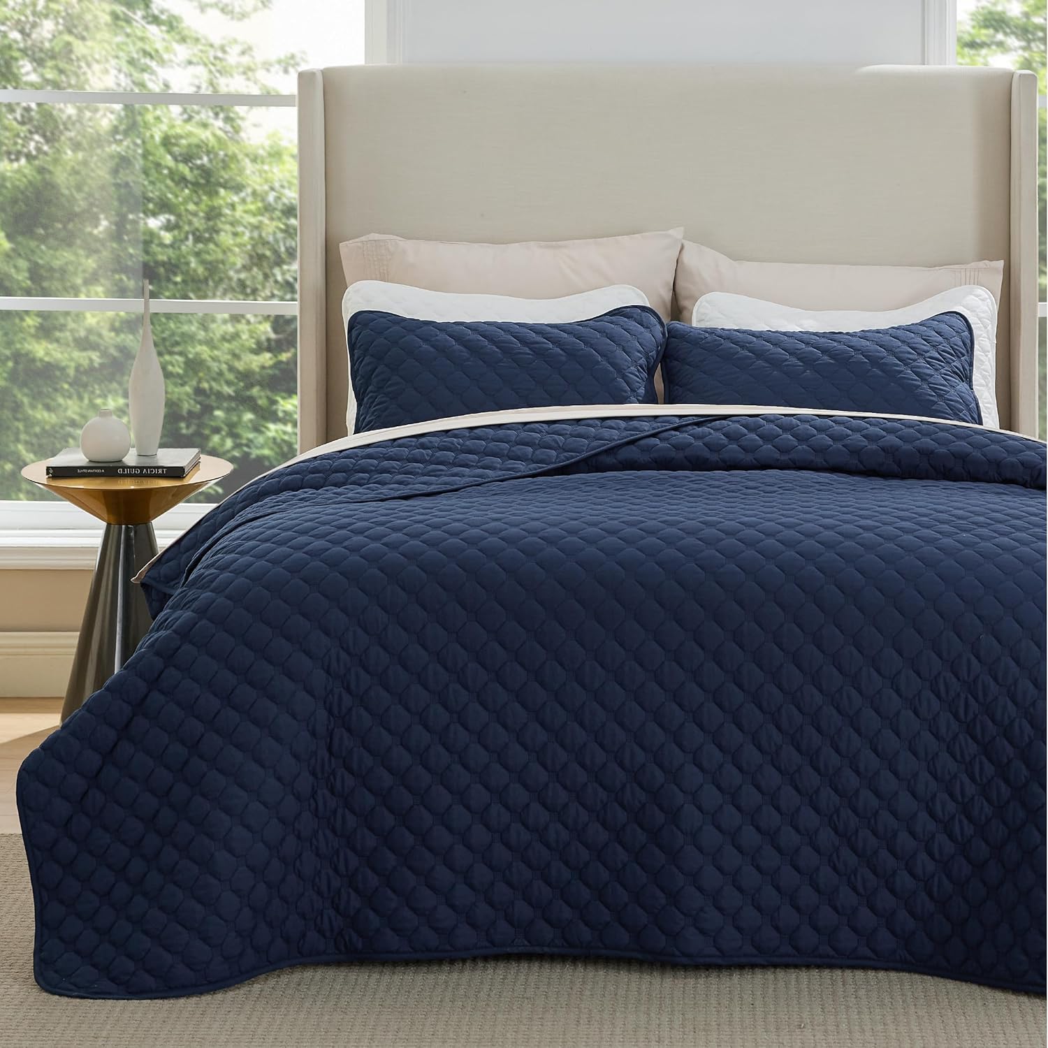 Quilts Queen Size - Grey Bedspreads Queen Size with Basket Weave Pattern, Soft Quilt Bedding Set, Lightweight Comforter Set Coverlet for All Seasons with 2 Pillow Shams (90" x 96") | Skin-Friendly Soft, All-Season Comfort, Breathable