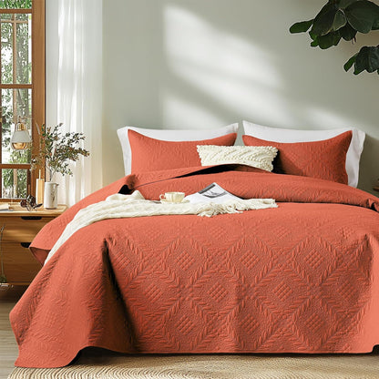 Quilts Queen Size - Ultra Soft Navy Blue Quilt Lightweight Microfiber Bedspreads, Classic Basket Weave Pattern Bedspread Bed Coverlet 3 Pieces for All-Season (1 Quilt, 2 Pillow Shams) | Breathable material, Easy care