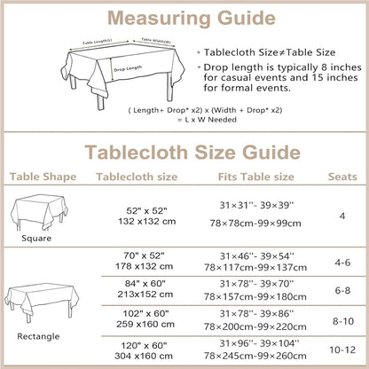 Natural Tablecloth, Rectangle Tablecloth with Decorative Cutouts, Stain Resistant & Wrinkle Free Table Cover for for Dining Table (Natural Cotton Linen, 70" x 52" (Rectangular))