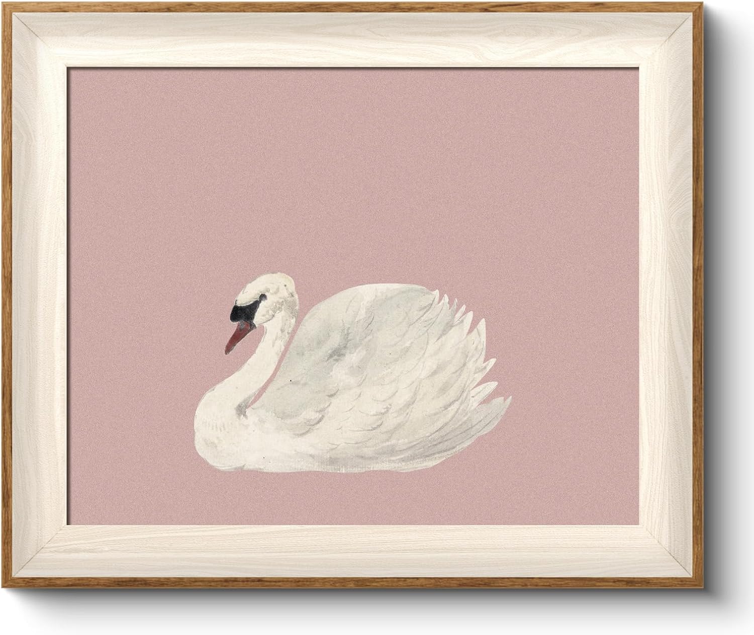 Framed Wall Art for Living Room, Swan Art Canvas Prints, Vintage Home Decor, Animals Painting Picture, Bathroom Wall Decor Gifts for Friends or Family - 12L x 10W