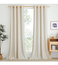 Natural Linen Curtains 84 inch Long 2 Panels Set, Grommet Top Thick Linen Burlap Semi Sheer Vertical Drapes Privacy Assured with Light Filtering for Bedroom/Living Room, W55 x L84