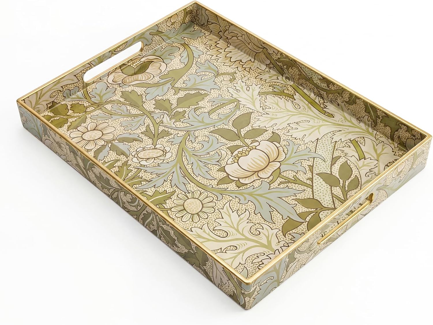 Coffee Table Trays for Living Room Serving Tray with Handles, Modern Large Tray for Ottoman Coffee Table