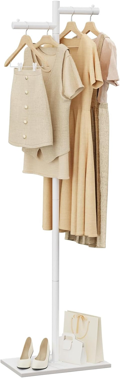 Garment Rack, Freestanding Metal Coat Racks, Z-shaped Coat Tree with Natural Rock Base, for Bedroom, Office, Hallway, Entryway, Living Room, 175cm, Black