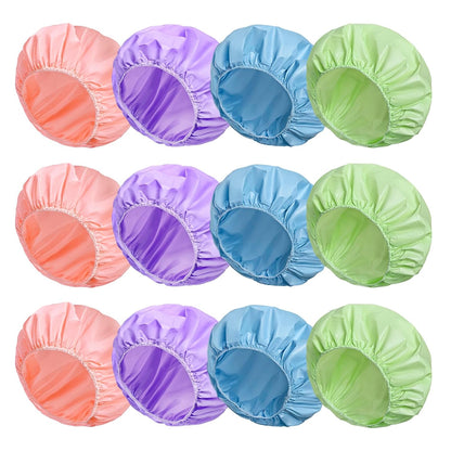 6 PCS Shower Caps for Women, Double Side Waterproof Shower Cap, Reusable Elastic Bath Caps for Shower, EVA Bathing Shower Caps, Bath Hair Caps - Candy Color