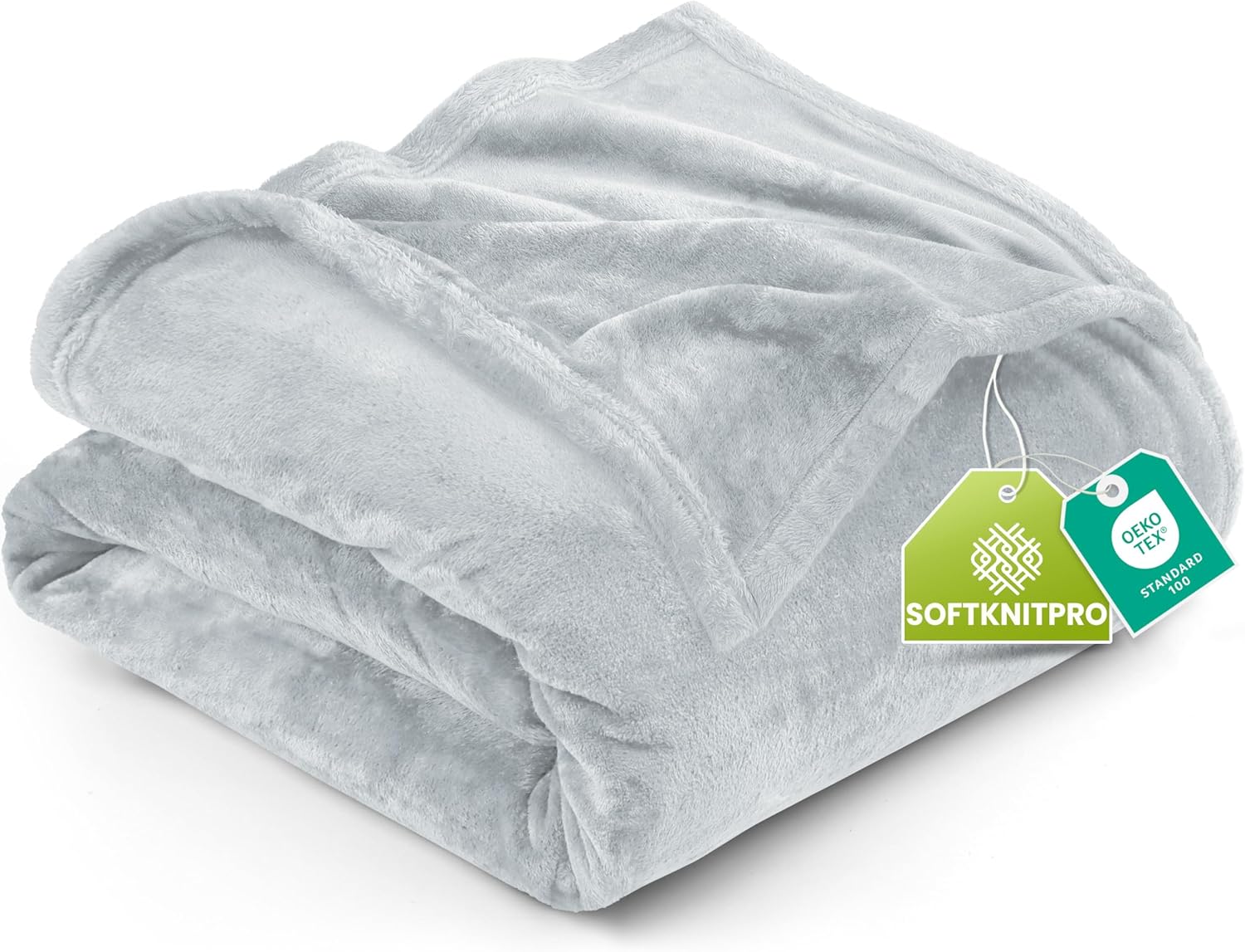 Bedding Fleece Blanket Queen Size Grey (90x90 Inches) Ultra Soft Warm Lightweight Microfiber Breathable Anti-Static Cozy Bed Blanket, All-Season Home Decor Gift for Men & Women