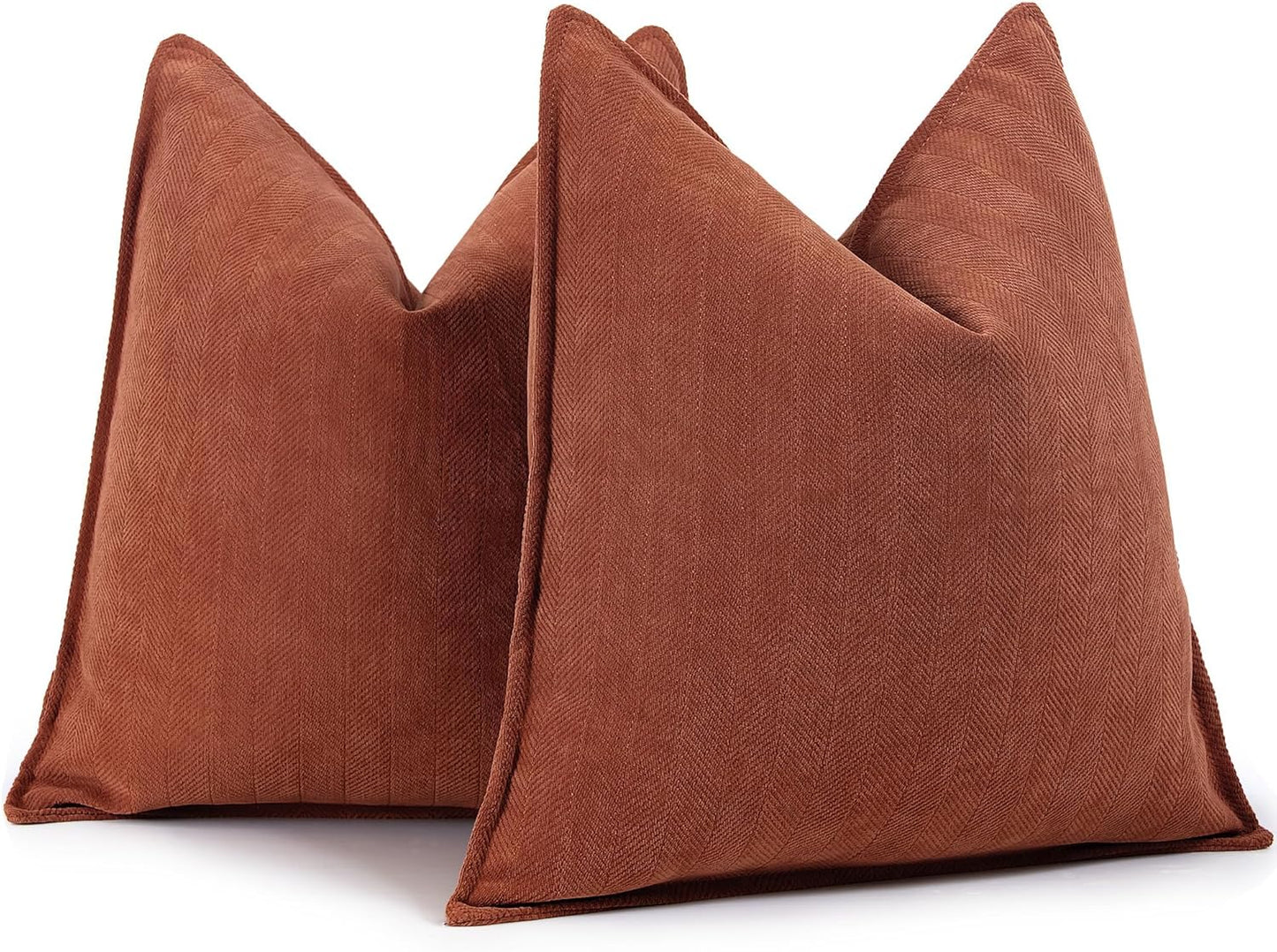 Rust Chenille Throw Pillow Covers