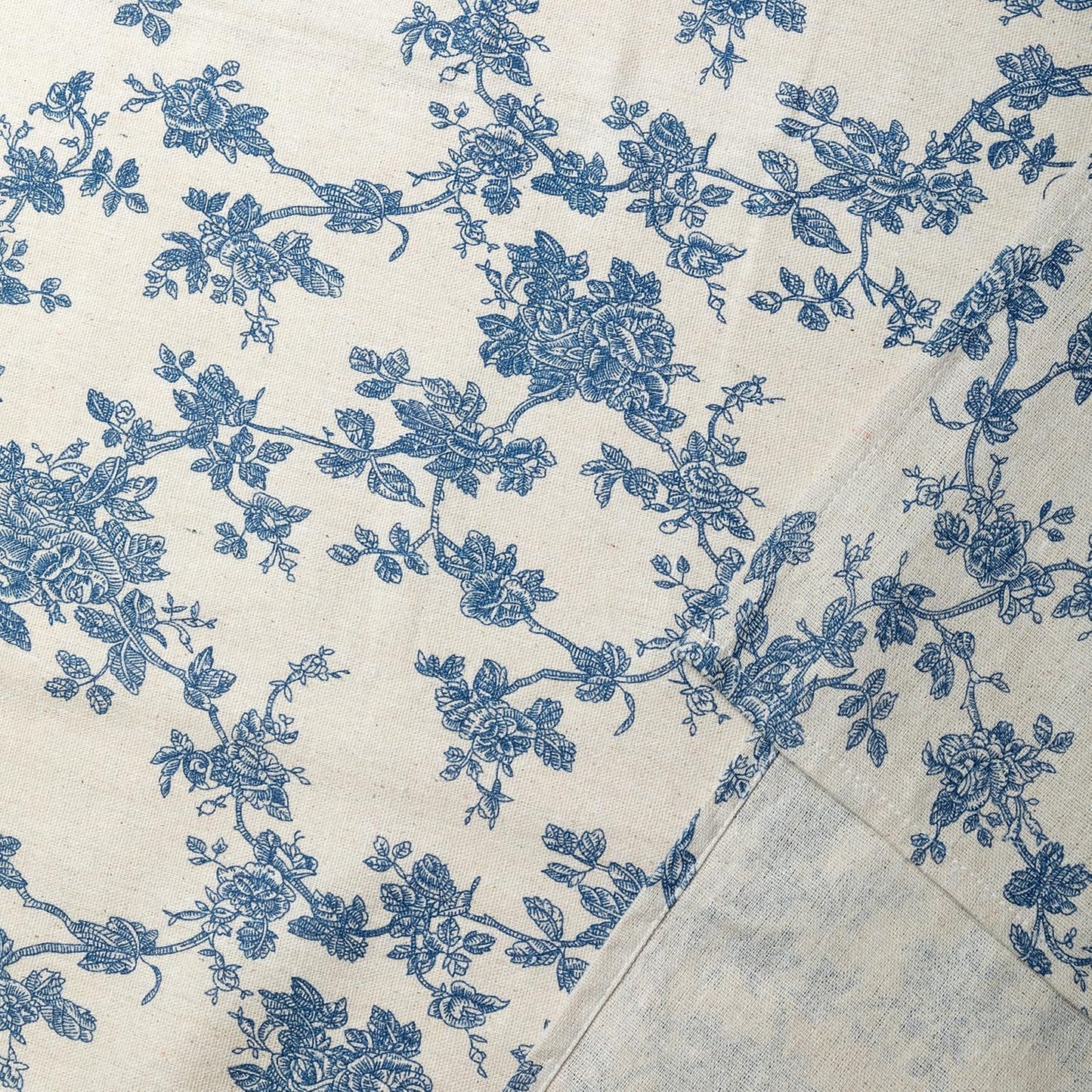 Pastoral Round Tablecloth - 60 Inch Dia. Table Cloth - Washable Table Cover with Dust-Proof Wrinkle Resistant for Restaurant, Picnic, Indoor and Outdoor Dining, Floral (Dark Blue)