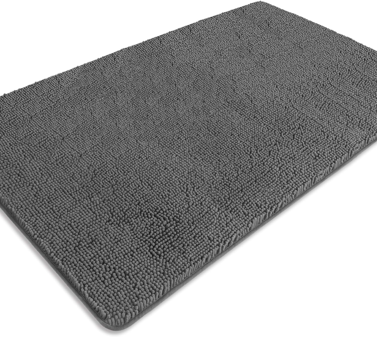 Bathroom Rugs 36 x 60 Inch – Extra Large Bath Mat | Absorbent and Washable Thick Chenille Bath Rugs Non-Slip Runner Rug for Bathroom, Shower, Tub(Gray)