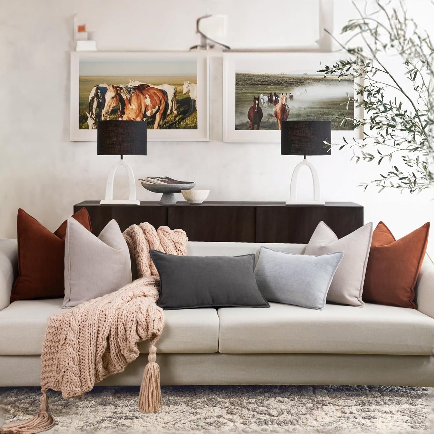 Rust Chenille Throw Pillow Covers